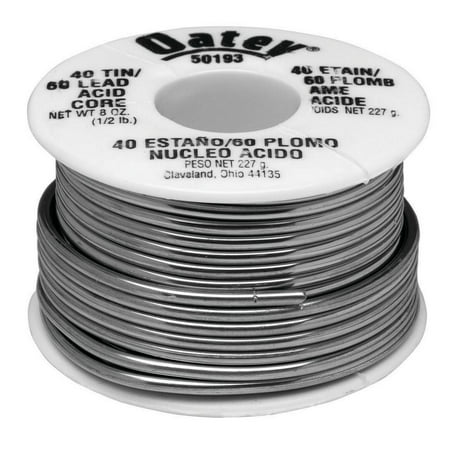 Oatey 50193 Acid Core Wire Solder, 0.5 lb Carded, Solid, Silver (Best Solder For Small Wires)