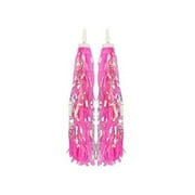ASTRQLE Bike Scooter Handlebar Streamers Pom-pom Pair - Baby Carrier Accessories Childrens Kids Bicycle Grips Sparkle Tassel Assorted Colour Ribbons (Pink)