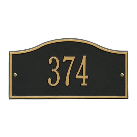 Adress Plaque Personalized Whitehall Products™ Rolling Hills 1-Line Mini Wall Address Plaque in Black/Gold ()