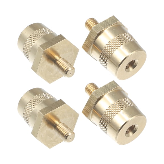Unique Bargains 2 Pair M6 Auto Battery Terminal Connector Brass Tone Post Adapter Stud Extender Screws Nuts