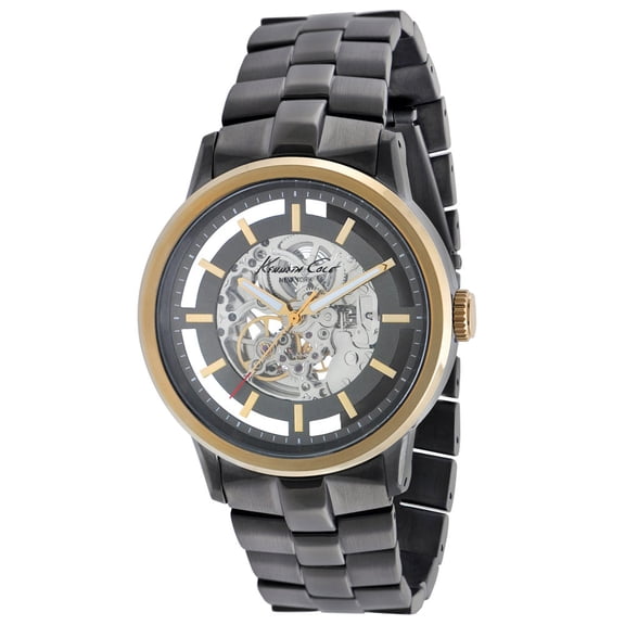 Kenneth Cole Men's KC9177 New York Skeleton Dial Gunmetal IP Bracelet Automatic Watch