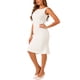 thumbnail image 4 of INSPIRE CHIC Vestido Elegante Sin Mangas de Tweed con Cuello Barco para Mujeres Blanco L, 4 of 6