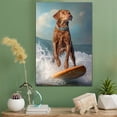 thumbnail image 2 of Chesapeake Bay Retriever Dog Playing Surfboard Stretched Canvas Size 8x12 – Sports Dog, Perfect for Animal Lovers, Chesapeake Bay Retriever Dog Canvas, Surfboard Canvas Size Wall Art, 2 of 5