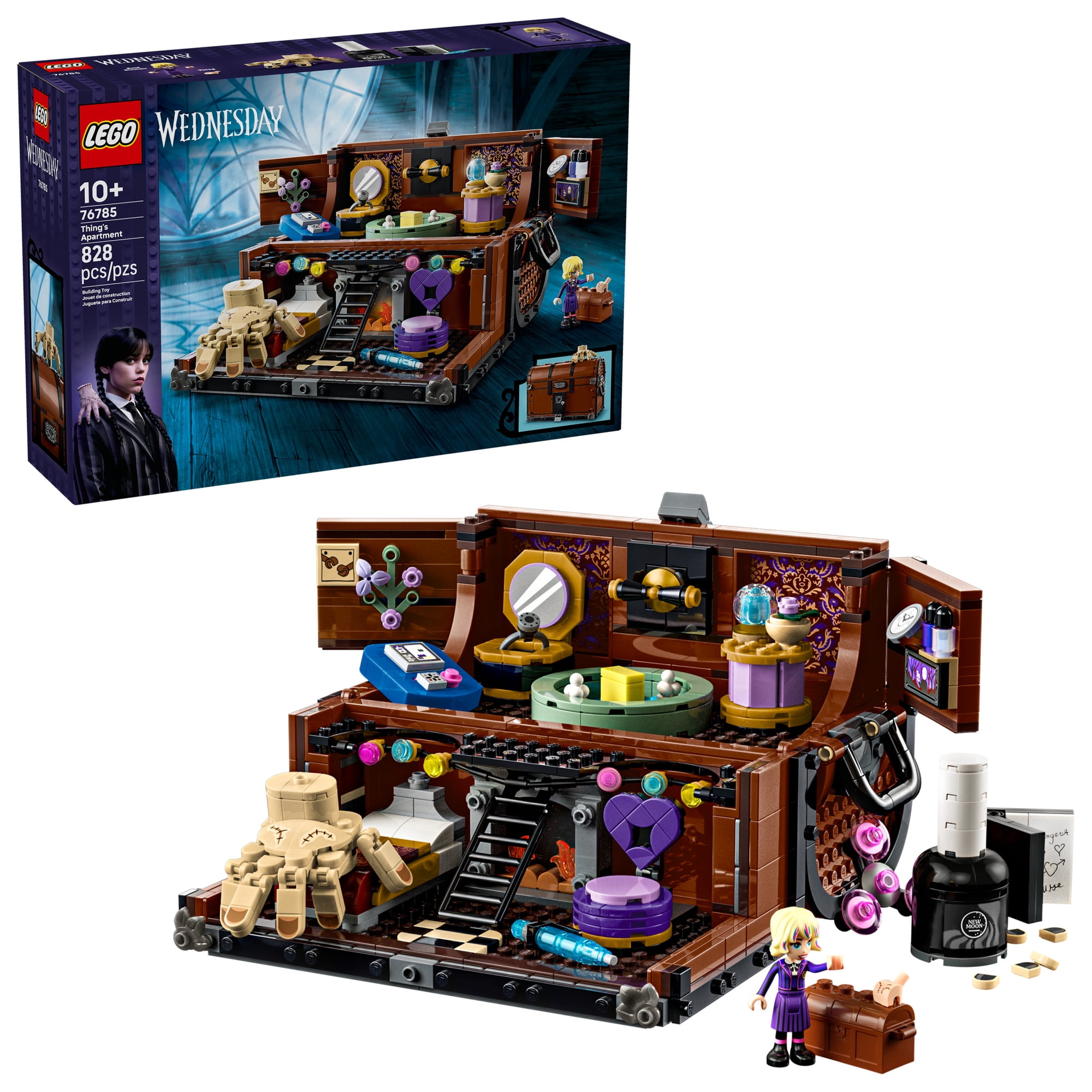LEGO Wednesday Thing’s Apartment Building Toy - Transforming Trunk Playset W/ Poseable Thing & Enid Sinclair Minidoll - Wednesday Merch for Girls & Boys, Ages 10+ - Gift Idea for Birthdays - 76785