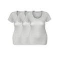 thumbnail image 4 of Emmalise Women's Short Sleeve Tshirt Scoop Neck Tee Value Set (3Pk, Wht, Wht, Wht, Medium), 4 of 4