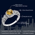 thumbnail image 3 of Gem Stone King 925 Sterling Silver Yellow Citrine Engagement Ring for Women (1.02 Cttw, Gemstone Birthstone, Available in Size 5,6,7,8,9), 3 of 6