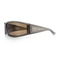thumbnail image 6 of Womens Trendy Curved Wrap Around Rectangle Thick Temple Plastic Sunglasses Slate - Brown, 6 of 8
