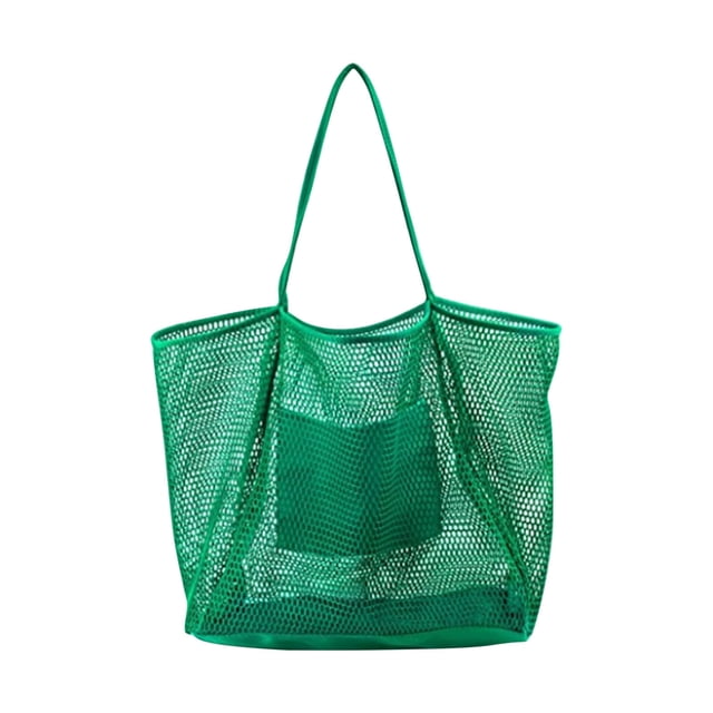Fiudx Bolsa de Playa, Diseño de Malla de Nailon, Suave y de Secado Rápido, Plegable, Gran Capacidad para Trajes de Baño, Refrigerios y Más, Accesorio de Piscina de Verano, Tamaño 39 X 16 X 37 Cm.