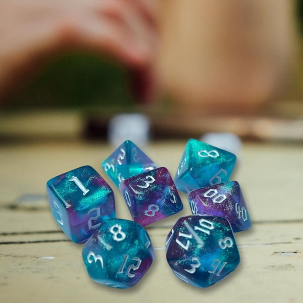 de dados poliédricos de 7 piezas D8 D10 D12 D20 juguetes de entretenimiento para de DND , verde Macarena Dados poliédricos