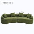 thumbnail image 2 of 110'' Cloud Couch, Green Modern Assembly Sectional Couch for Living Room, Curved Boneless Compression Modular Design, Chenille Sleeper Sofa for Bedroom Apartment Lounge, 2 of 11