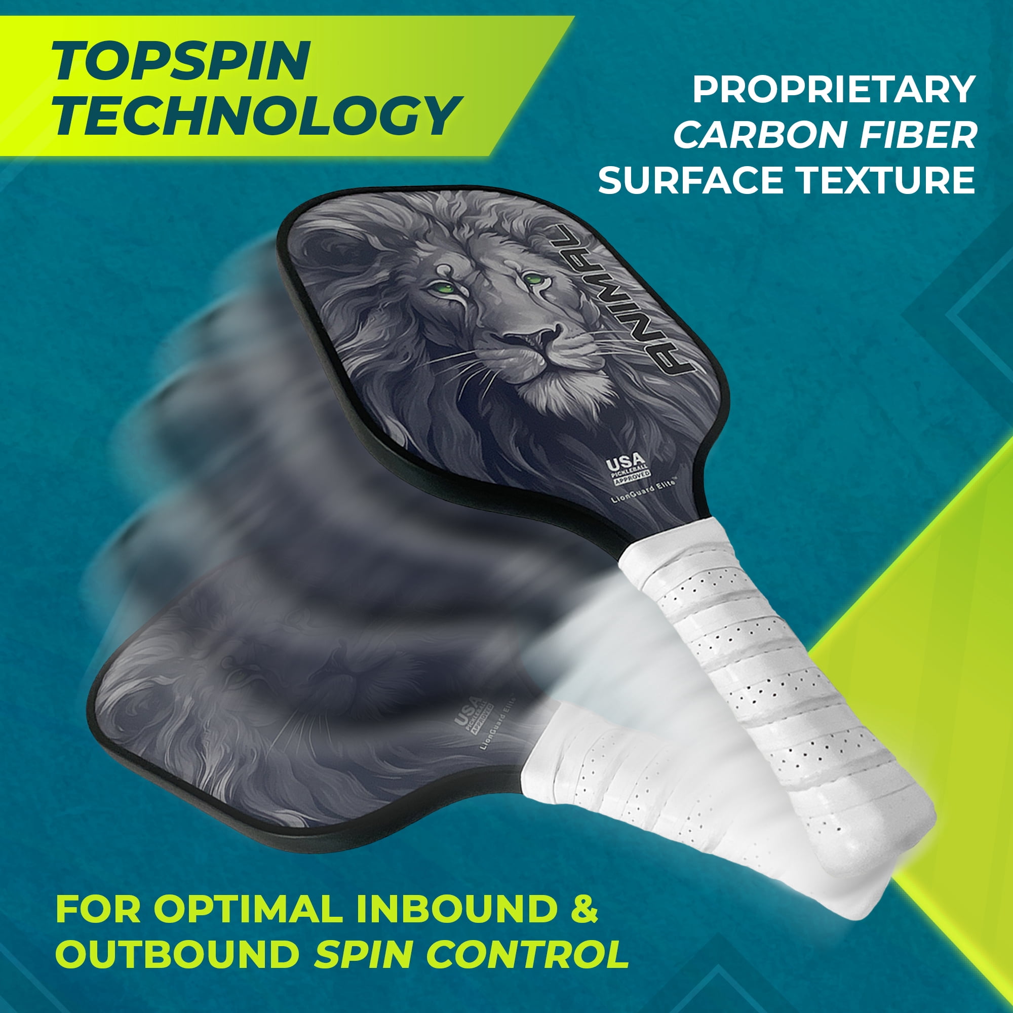 TopSpin Technology Pickleball Paddles, Set of 2 Carbon Fiber Paddles, USAPA Approved