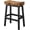 Pu + Black, variant on Rustic Bar Stools, 24 Inch Barstools, Counter Height Stools with Footrest, Wooden Stool for Kitchen Island, Heavy Duty Backless Chair for Dining Table Farmhouse Outdoor 1 PC