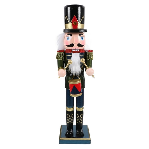 BERTDOMD Cute Drummer Nutcracker Wooden Christmas Nutcracker Figure Desktop Nutcracker Statue