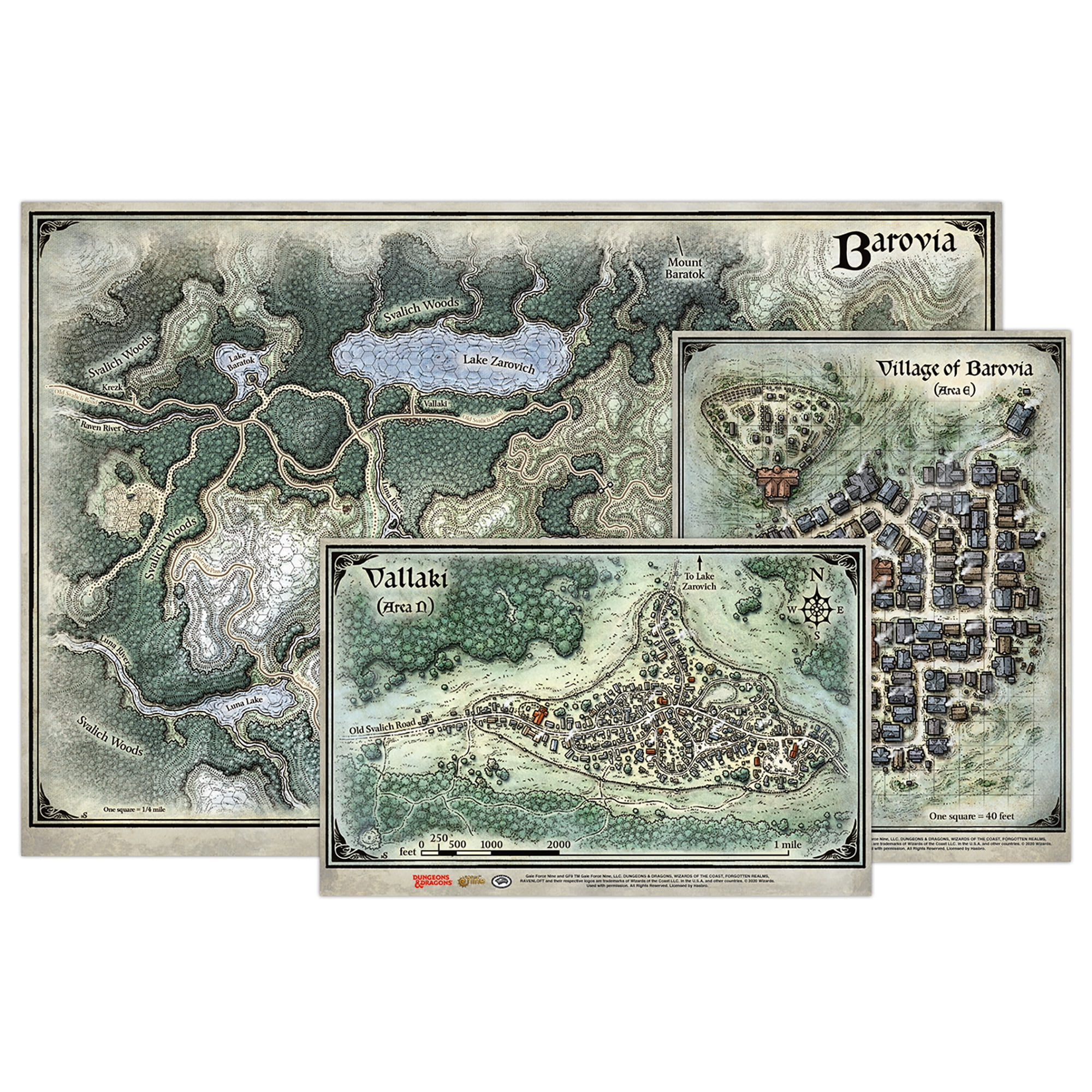 D&D Curse of Strahd Barovia 3 Map Set GF9's Official Dungeons