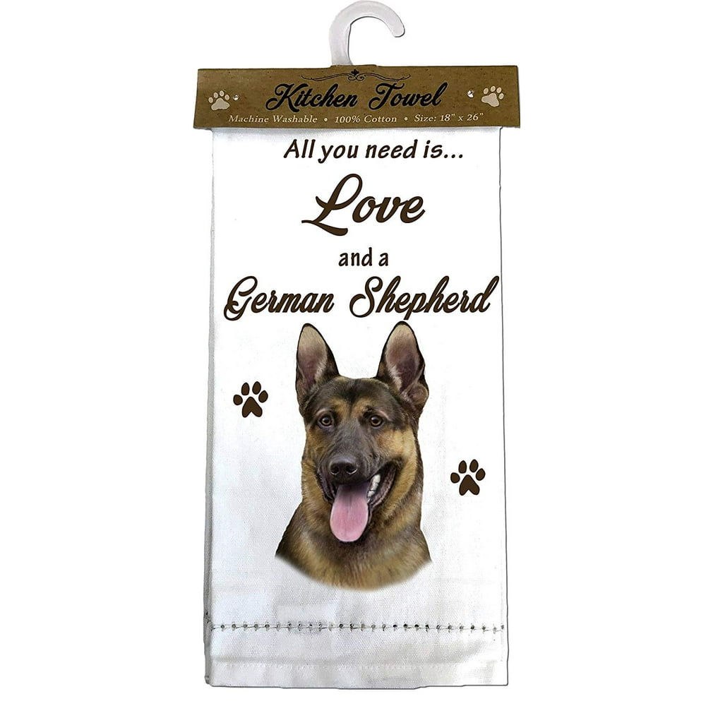 E&S Pets 70075 German Shepherd Kitchen Towel, Offwhite