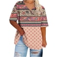 thumbnail image 1 of Birdeem Blouses pour Femmes T-Shirt d'Été Imprimé à Manches Courtes Col en V Surdimensionné pour Femmes, 1 of 12