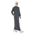 thumbnail image 2 of Cotton Fabric Hooded Modest Dress Granite, 2 of 5