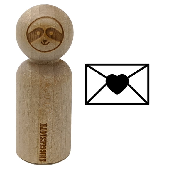 Envelope with Heart Rubber Stamp for Scrapbooking Crafting Stamping - Small 3/4 Inch