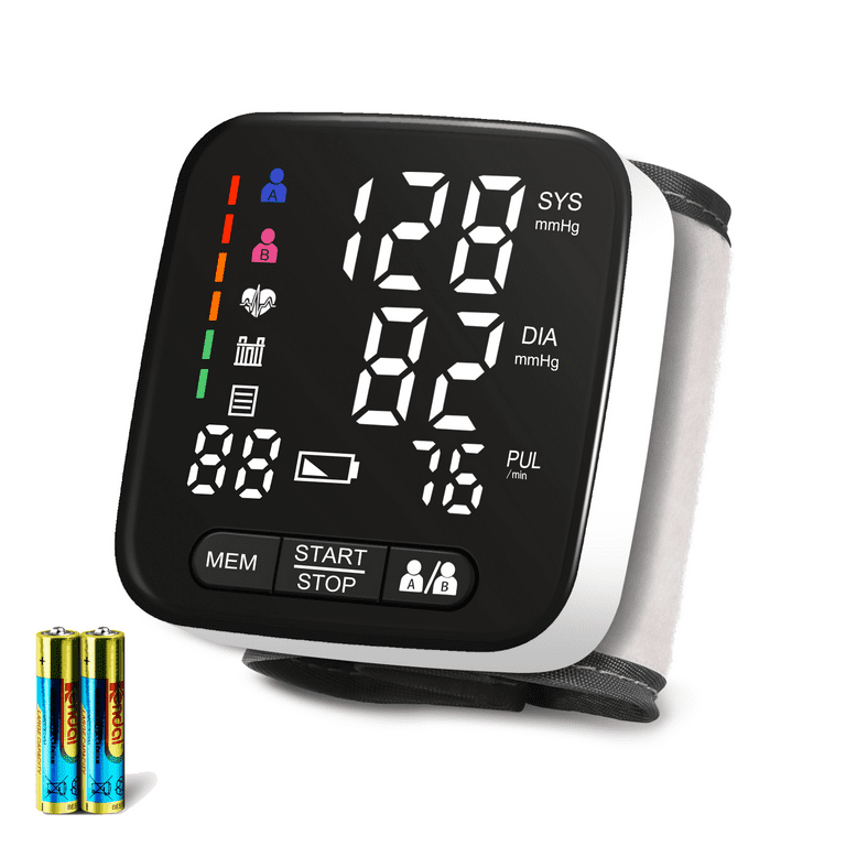 Wrist Blood Pressure Monitor, Tovendor Digital BP Machine with Large Cuff,  Heart Rate Detection, Large LED Display, 90*2 Reading Memory Professional