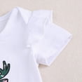 thumbnail image 4 of Paguaki Outfits Baby Girl Deer Print Ruffle Short Sleeve Romper Bodysuit Camo Bell Bottom Pants Headband 3-Piece Set Infant Size 3 6 Months, 4 of 7