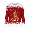 thumbnail image 4 of NMMUED Christmas Sweatshirts Christmas Apparel for Women Cute Sweatshirts Christmas Clothes for Women Womens Sweatshirts No Hood Christmas Vacation Sweatshirt Cute Fall Sweatshirts Red M, 4 of 4