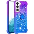 thumbnail image 6 of Clear Case for Samsung Galaxy S23 FE with Kickstand for Girls Women, Liquid Glitter Sparkle Bling Cute Case Gradient Quicksand Cover for Samsung Galaxy S23 FE JB Purple Navy, 6 of 14