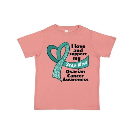 

Inktastic Ovarian Cancer Awareness I Love and Support My Step Mom Gift Toddler Boy or Toddler Girl T-Shirt