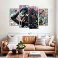 thumbnail image 2 of Elephant Stock Woman With Butterflies Wall Art - Horizontal Multi Panel Canvas - Living Room Wall Decor - People Multi Panel - Black And Gray Decor - 68" x 42", 2 of 8