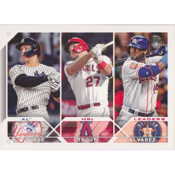 2023 Topps #246 Aaron Judge/Mike Trout/Yordan Alvarez Series 1 MLB Baseball Trading Card