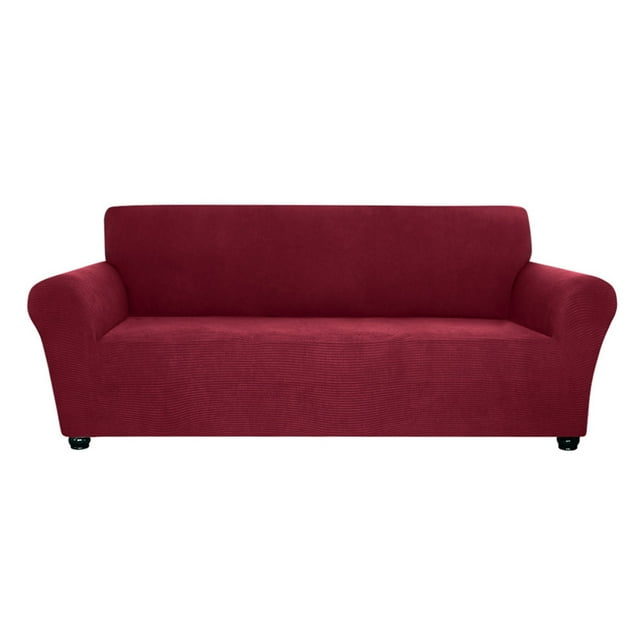 Housse de Canapé Extensible en Spandex - Housse de Canapé Douce 3 Places Lavable pour Salon Enfants Animaux (Rouge)