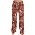 thumbnail image 2 of FrzhBrz Valentines Day Women Comfy Casual Pajama Pants Soft Lounge Pajama Pants Drawstring Cute Love Heart Straight Leg Comfy Pj Bottom, 2 of 5