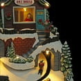 thumbnail image 6 of Alpine Corporation Animated Christmas Ski Resort Holiday Tabletop Decor with 12 Warm White LED Lights and Moving Skier Figurines, 12" L x 8" W x 9" H, 6 of 11