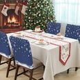 thumbnail image 4 of Christmas Navy Blue Chair Covers Set of 1 Winter Christmas Balls Snowflakes Star Chair Back Covers Stretch Removable Washable Slipcovers Protector for Dining Room Kitchen Party Decor, 4 of 5