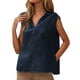 thumbnail image 3 of Tops deportivos,Blusa de lentejuelas con cuello en V, camiseta informal holgada sin mangas, camisa de poliéster con brillo, ropa de fiesta para mujer, sopatenor, 3 of 9