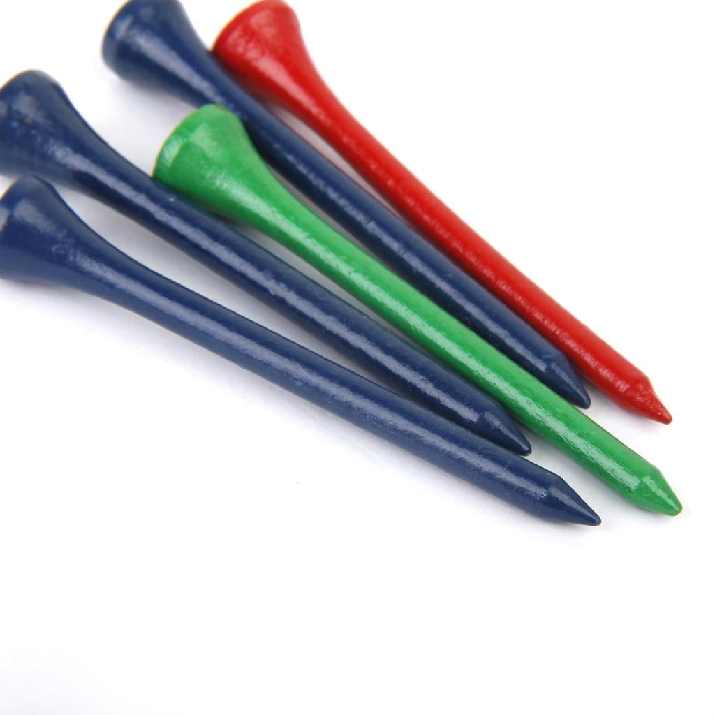 200x Wooden Mix Colorful golf professional tees Standard Tees 83mm 3 1/4'' Long