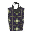 thumbnail image 1 of Waterproof Collapsible Laundry Hamper, Retro Abstract Pattern Aluminum Handle Laundry Bag Storage Basket, 50L, 1 of 6