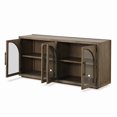 thumbnail image 3 of Furniture of America Vrusales Wood 4-Door Oak Server with Glass Doors, 3 of 8