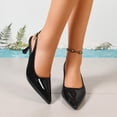 thumbnail image 7 of Hurxie Women's Slingback Kitten Heels Closed Pointed Toe Backless Wedding Party Dress Pumps Shoes Black 8.5, 7 of 7