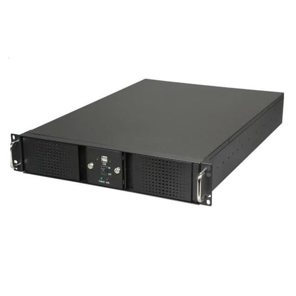 Athena Computer Power Corp. RM-DD2U24E808 2U Châssis en Acier Noir Monté en Rack