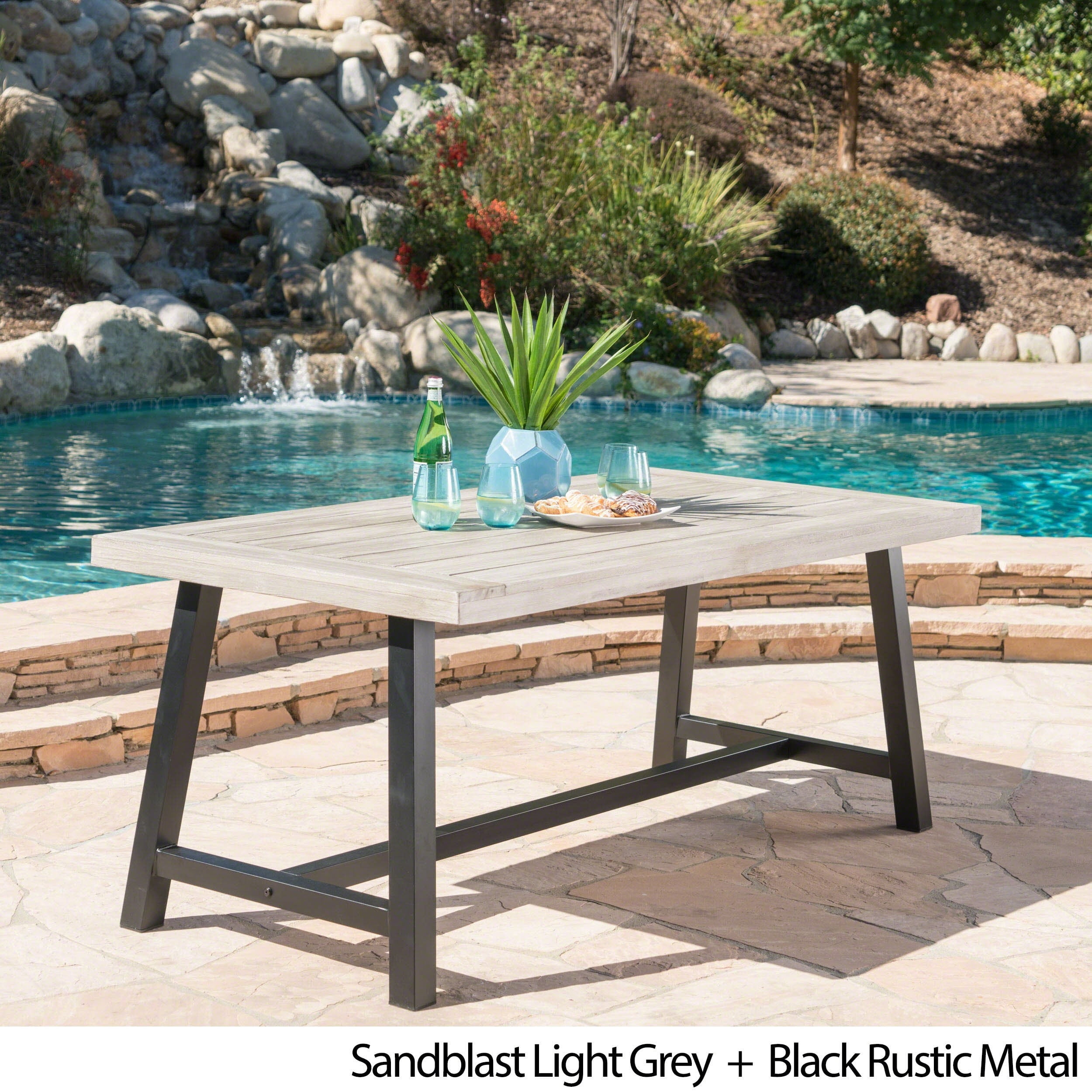 Details about   Christopher Knight Home Carlisle Outdoor Acacia Wood and Rustic Metal Bench San 