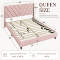 thumbnail image 2 of Yaheetech Upholstered Platform Bed with Tufted Headboard, Queen, Pink, 2 of 7