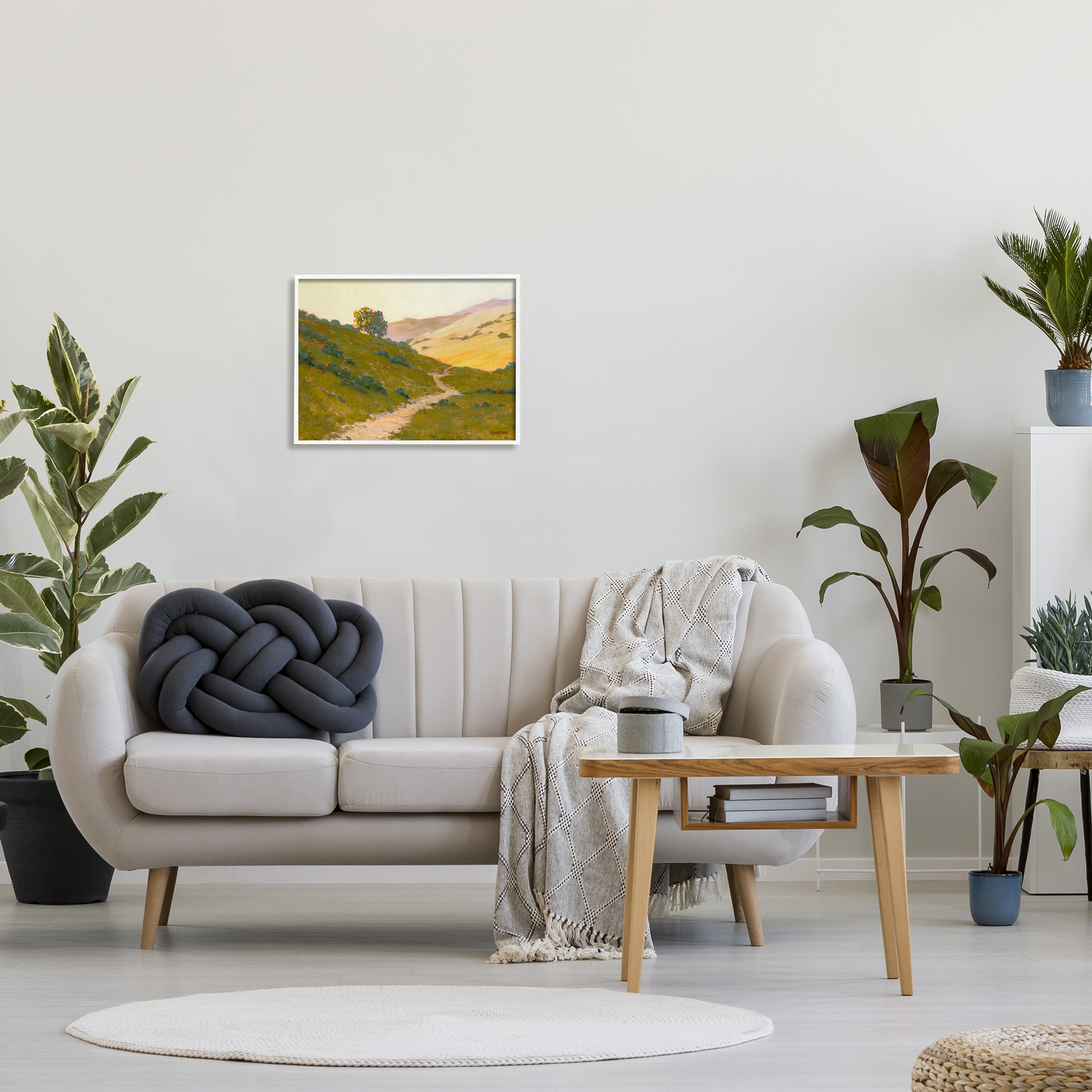 Stupell Vast Rural Landscape Path Landscape Painting White Framed Art Print Wall Art