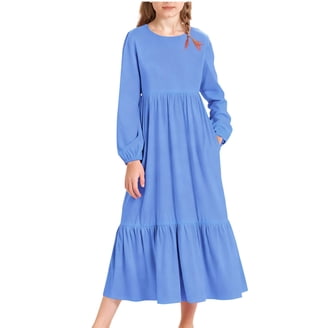 royal blue lace dresses Blue/white floral ruffle dress – Sofi Stella Women's & Children's Boutique main image 1