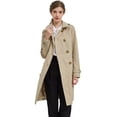 thumbnail image 3 of Orolay Women's Long Double Breasted Trench Coat with Belt Midi Length Overcoat Warm Sand, 3 of 6