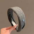 thumbnail image 2 of ‌Premium Grey Wide Edge Hairband for Women New Face Washing & Mask Versatile Minimalist Headband, 2 of 4