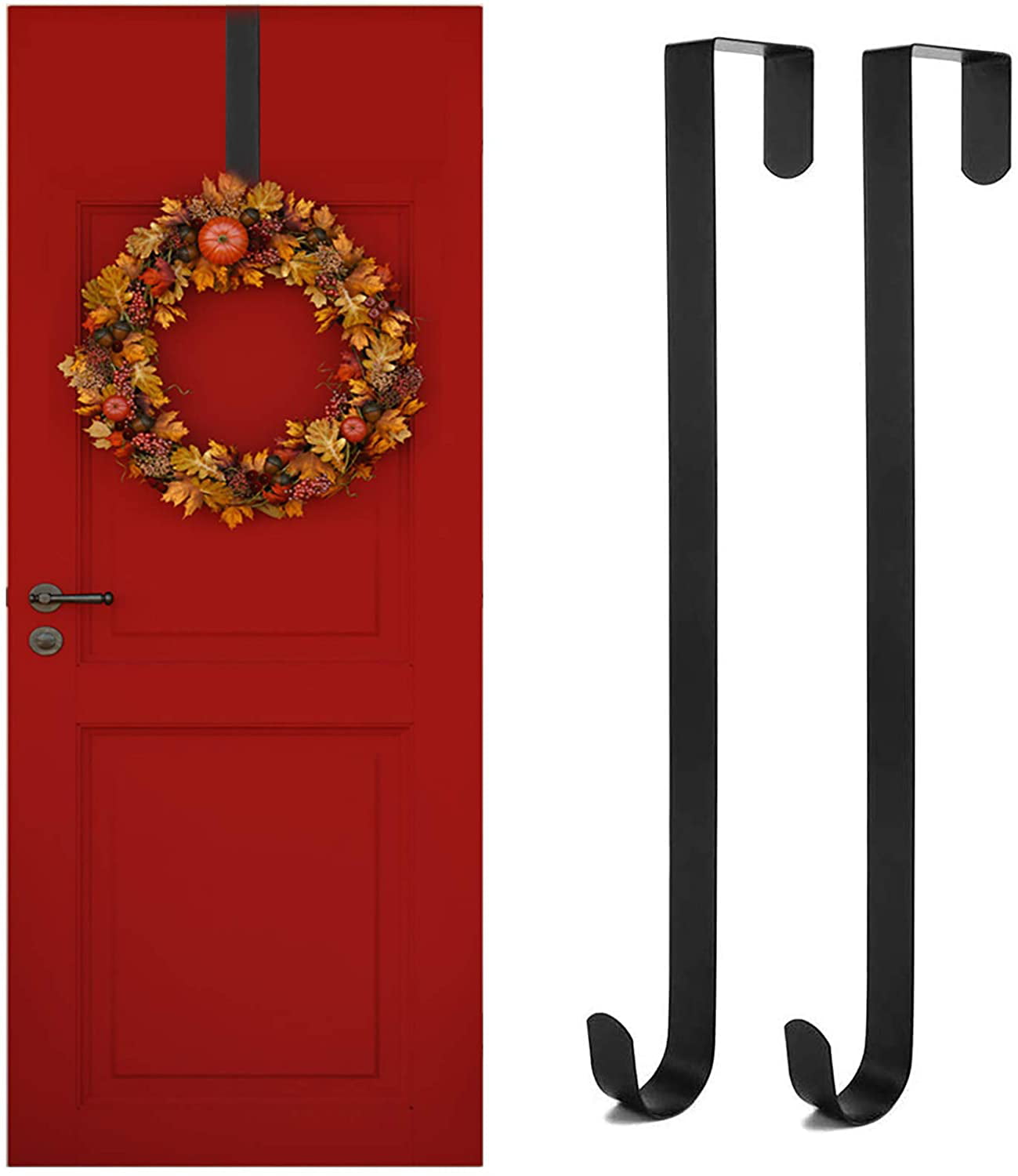Portable Over the Door Wreath Holder Metal Hanger Hook Rack for Christmas Decor 