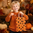thumbnail image 4 of Halloween Candy Bags, Halloween Trick Or Treat Bags, Paper Gift Bags with Handles, Halloween Party Favors for Student, 12 Pack 8X6X3 Inch Orange Halloween Paper Sacks with Ghost,, 4 of 5