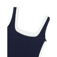 thumbnail image 5 of ATHLECHIC Women's Slim Fitted Crop Tank Top Color Block Square Neck Sports Camisole for Summer XL Navy, 5 of 5