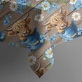 thumbnail image 5 of Brown Highland Cow Blue Bucket Flower Pattern Square Tablecloth,Waterproof Square Table Cover,Wipeable Spillproof Washable Table Cover for Home Kitchen Party Decor 52"x52"(132x132cm), 5 of 6