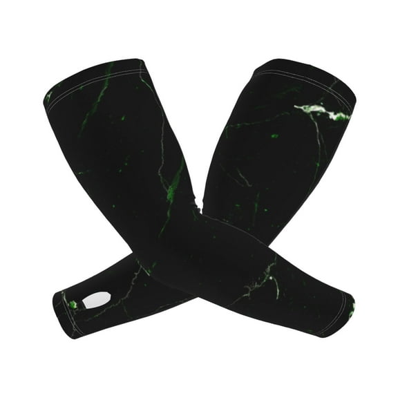 Picia Black Marble Arm Sleeves for Men and Women - Tattoo Cover Up UPF 50  Cooling Sports Sleeve for Basketball Golf Football-One Size